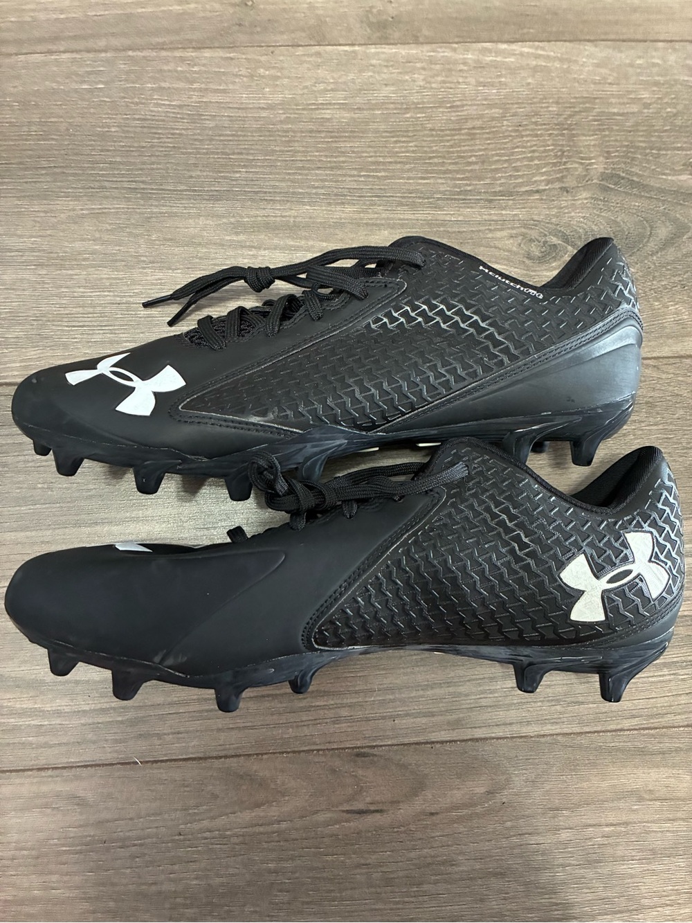 Under Armour Black Football Cleats with Lime Green Insole